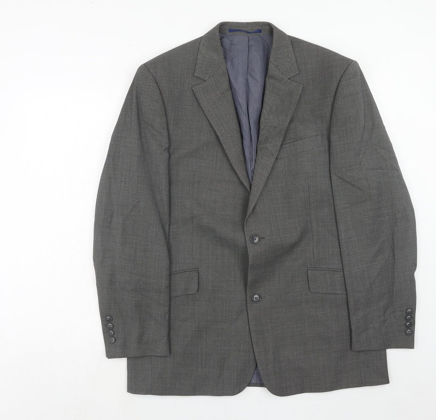 Daniel Hetcher Mens Grey Wool Jacket Suit Jacket Size 42 Regular