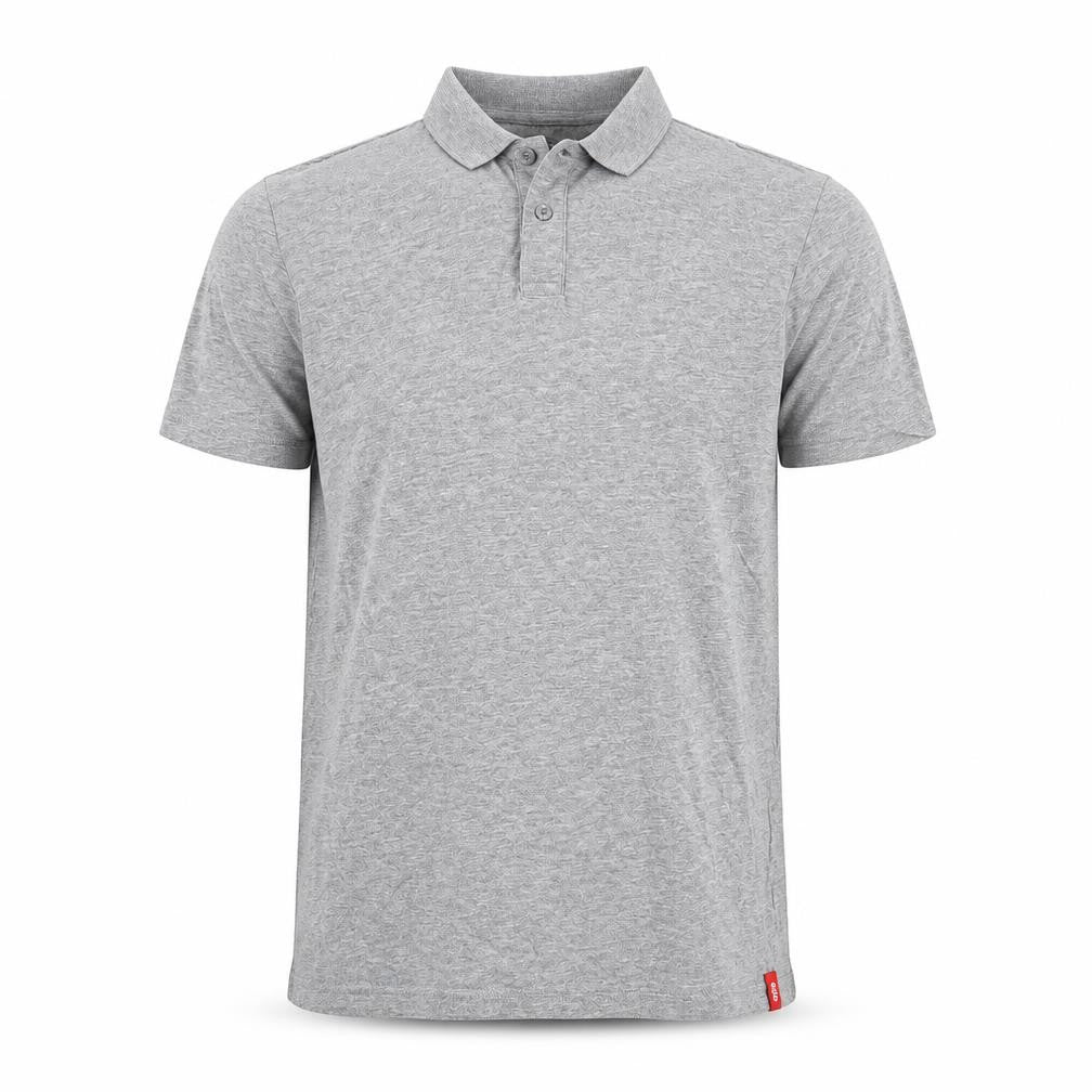 EDC Mens Grey Cotton Polo Size S Collared Button