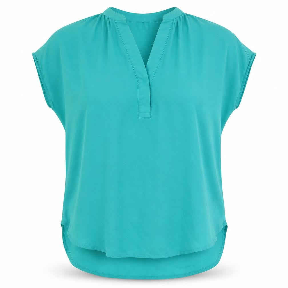 Violet & Claire Womens Green Polyester Basic Blouse Size M V-Neck
