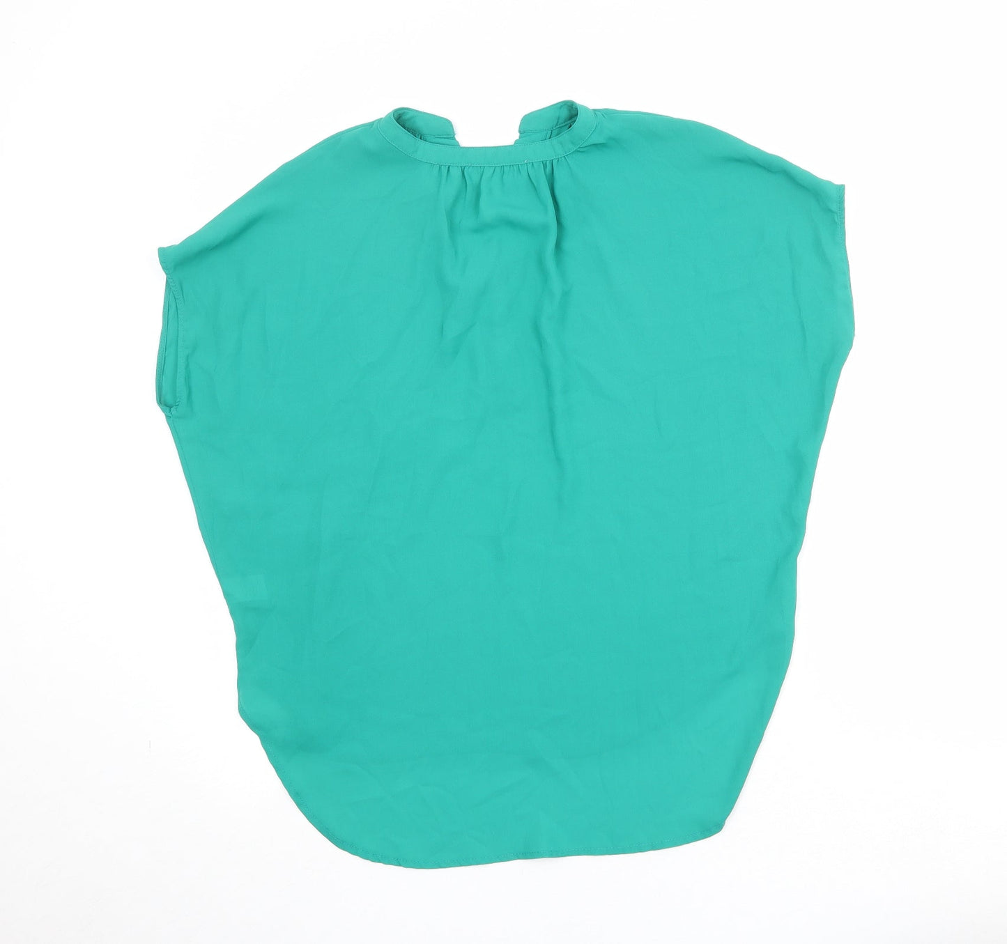 Violet & Claire Womens Green Polyester Basic Blouse Size M V-Neck