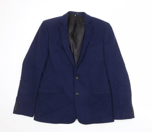 ASOS Mens Blue Wool Jacket Suit Jacket Size 42 Regular