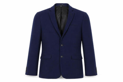 Front view of ASOS men’s blue wool jacket suit jacket, size 42, regular