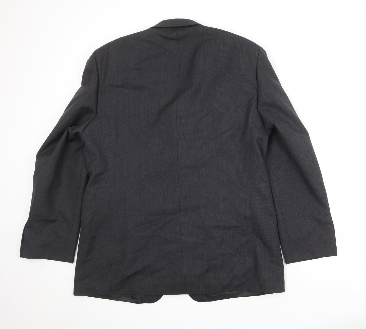 Pinstripe Mens Black Polyester Jacket Suit Jacket Size 44 Regular
