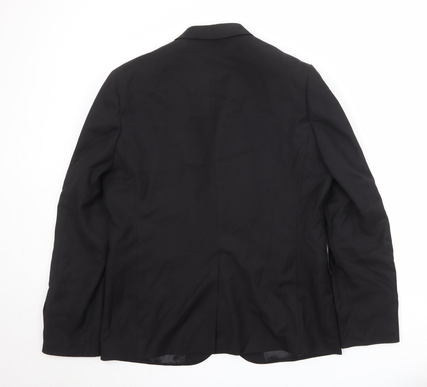 H&M Mens Black Polyester Jacket Suit Jacket Size 44 Regular