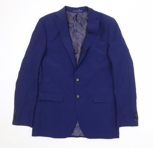 Marks and Spencer Mens Blue Polyester Jacket Suit Jacket Size 40 Regular