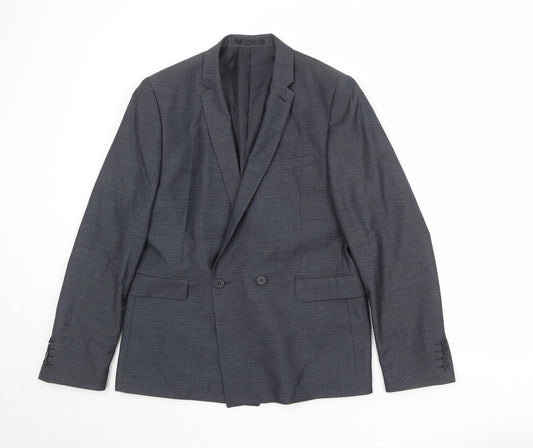 New Look Mens Grey Polyester Jacket Suit Jacket Size 40 Regular