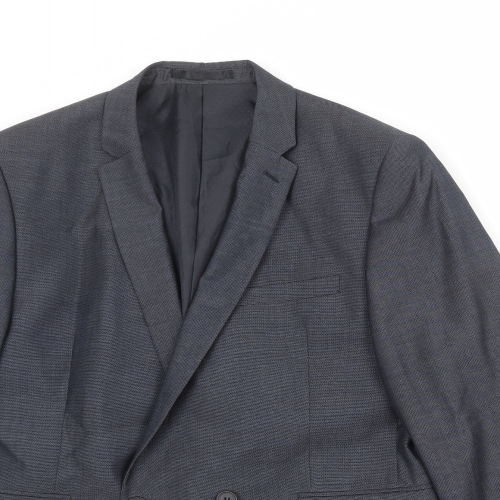 New Look Mens Grey Polyester Jacket Suit Jacket Size 40 Regular
