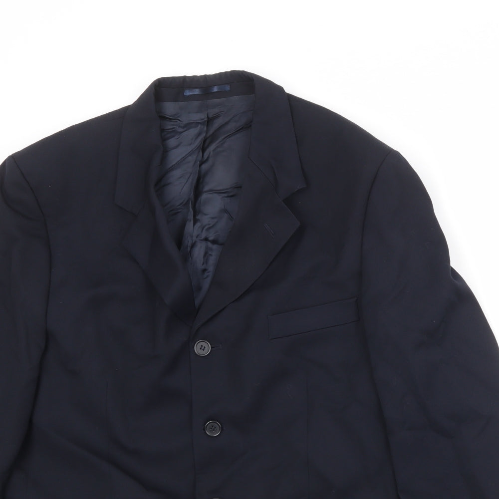 Charlton Grey Mens Black Polyester Jacket Suit Jacket Size 40 Regular