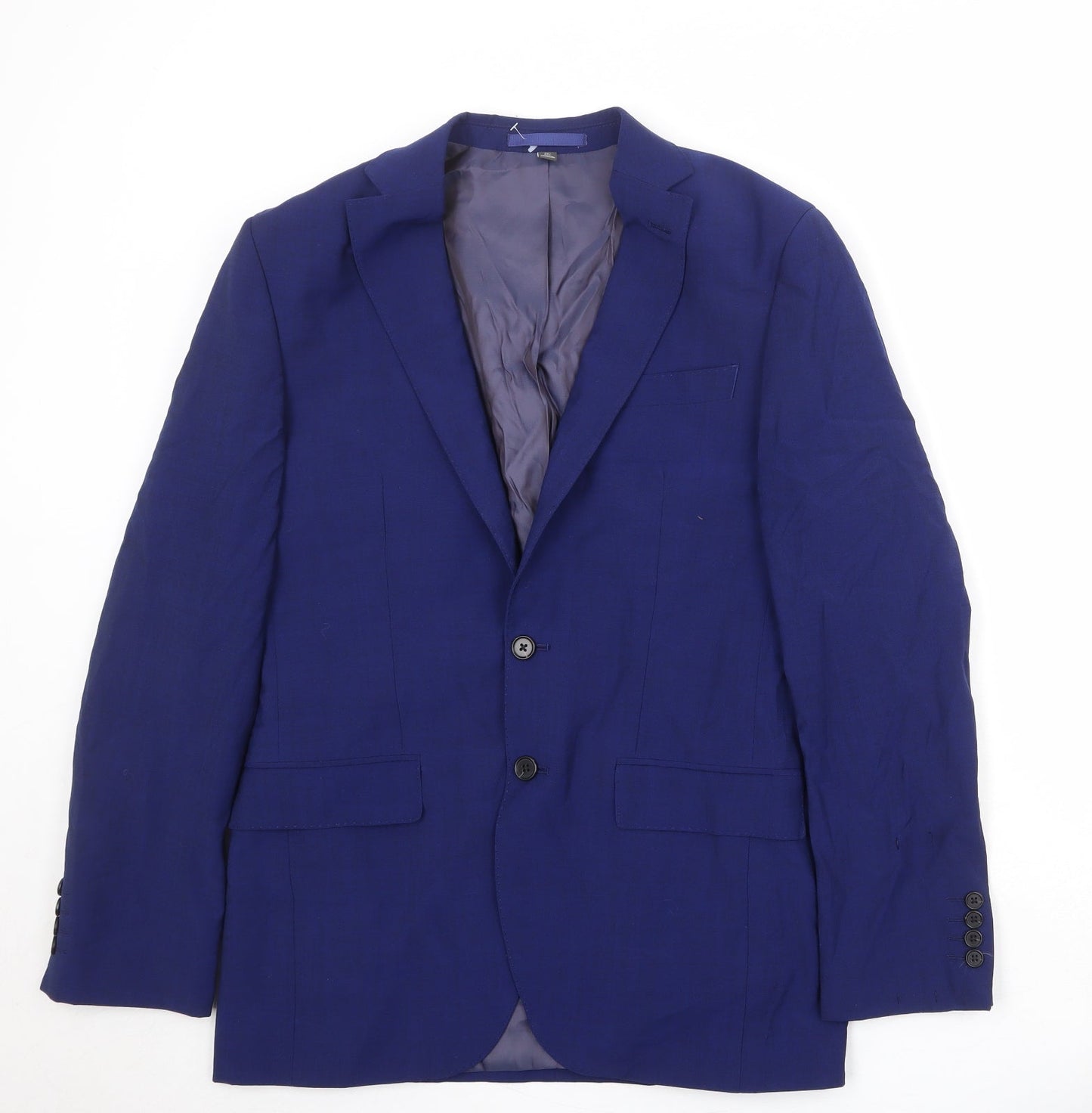 Marks and Spencer Mens Blue Polyester Jacket Suit Jacket Size 38 Regular