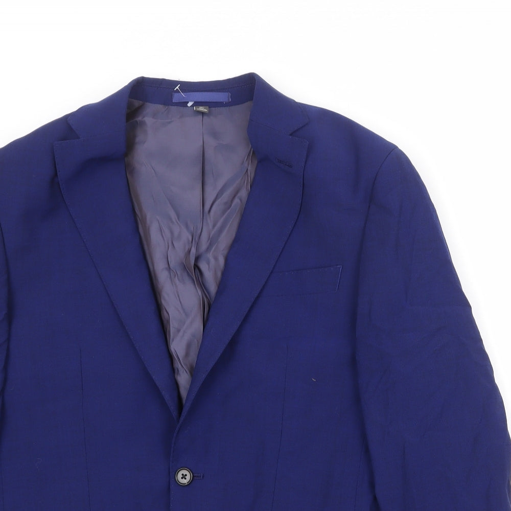 Marks and Spencer Mens Blue Polyester Jacket Suit Jacket Size 38 Regular