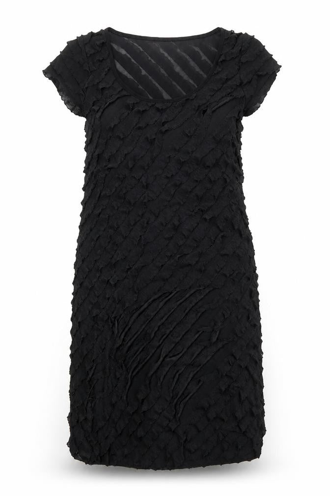 Roman Womens Black Geometric Polyester A-Line Size 14 Round Neck Pullover