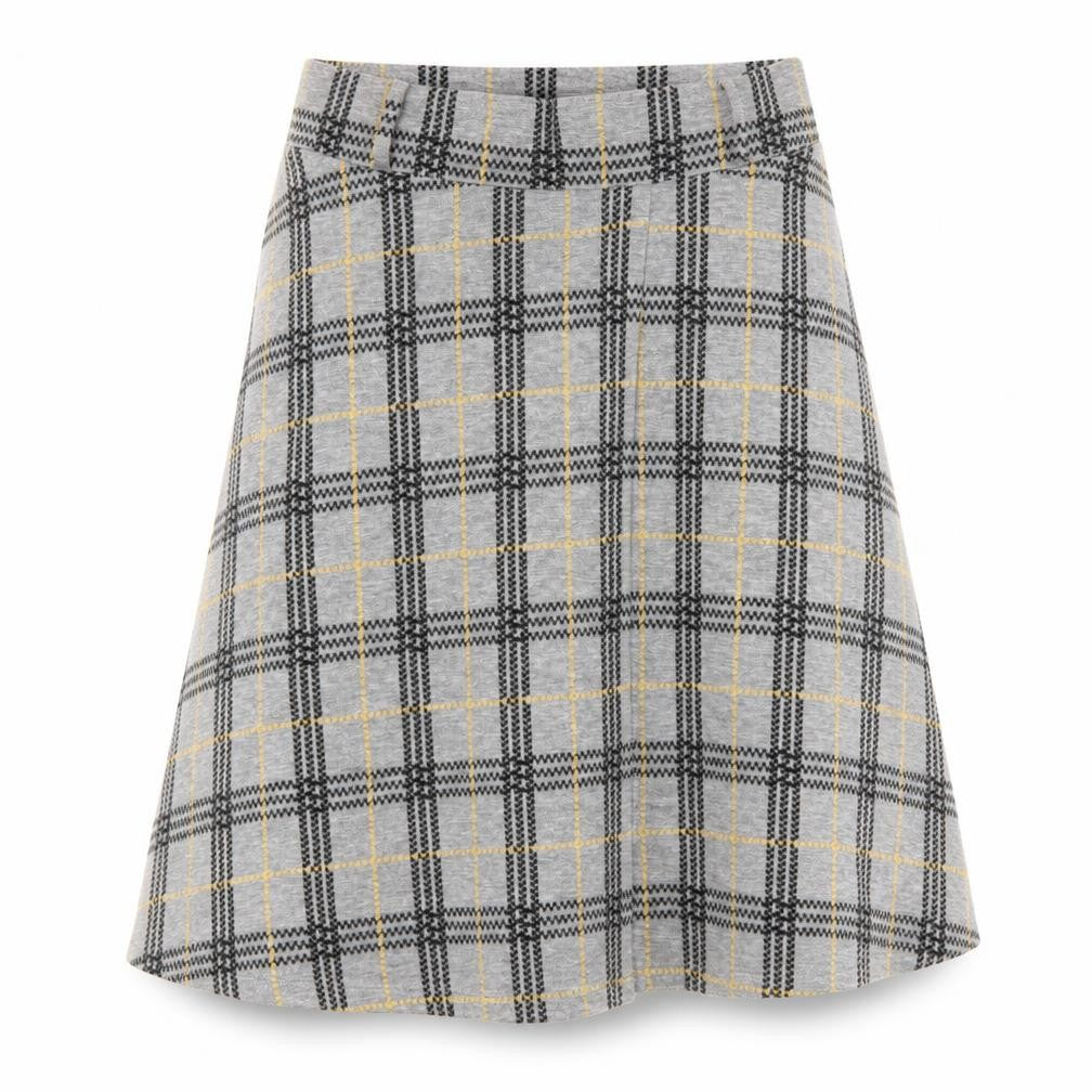 Esprit Womens Grey Plaid Polyester Swing Skirt Size L