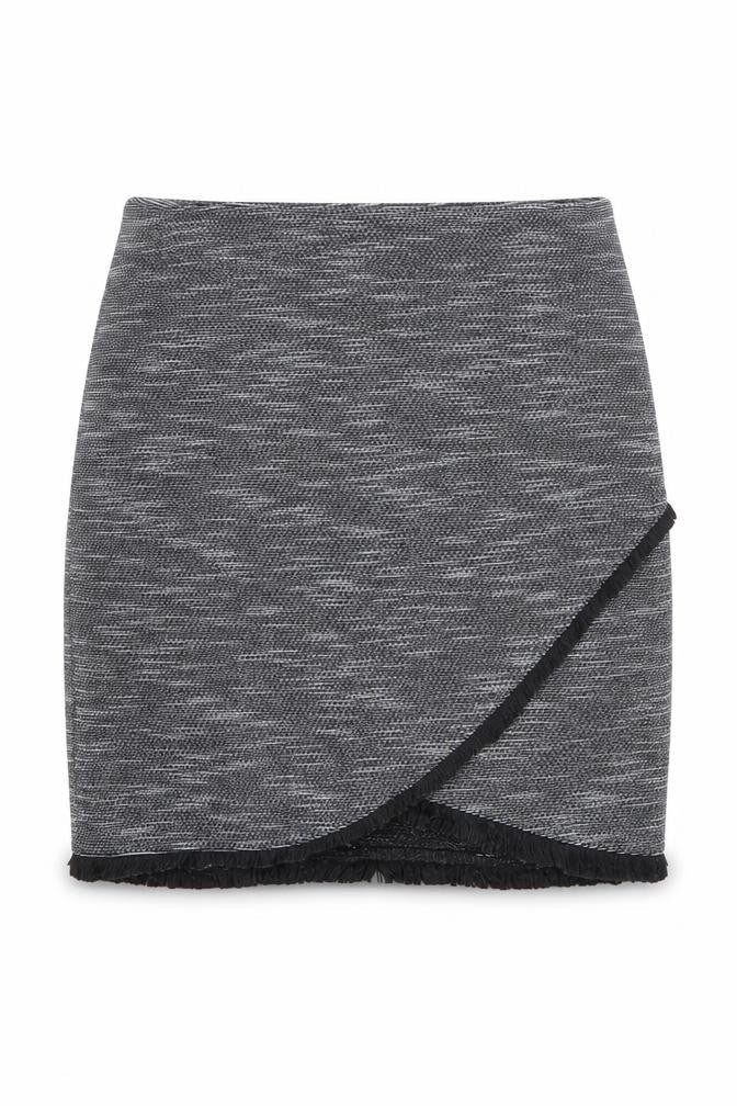 New Look Womens Grey Geometric Polyester A-Line Skirt Size 6 Zip