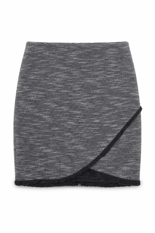 New Look Womens Grey Geometric Polyester A-Line Skirt Size 6 Zip