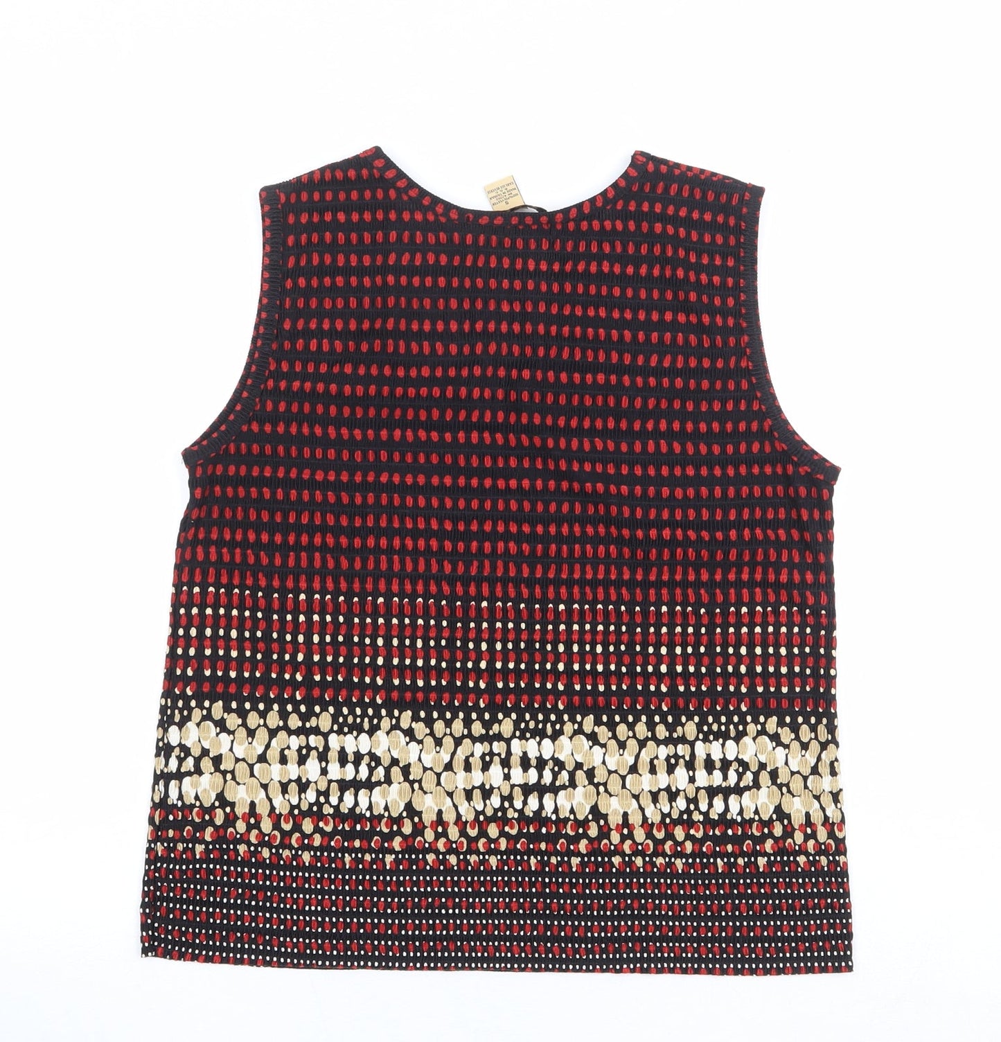 Pleat Pleat Womens Multicoloured Geometric Polyester Basic Tank Size S Round Neck