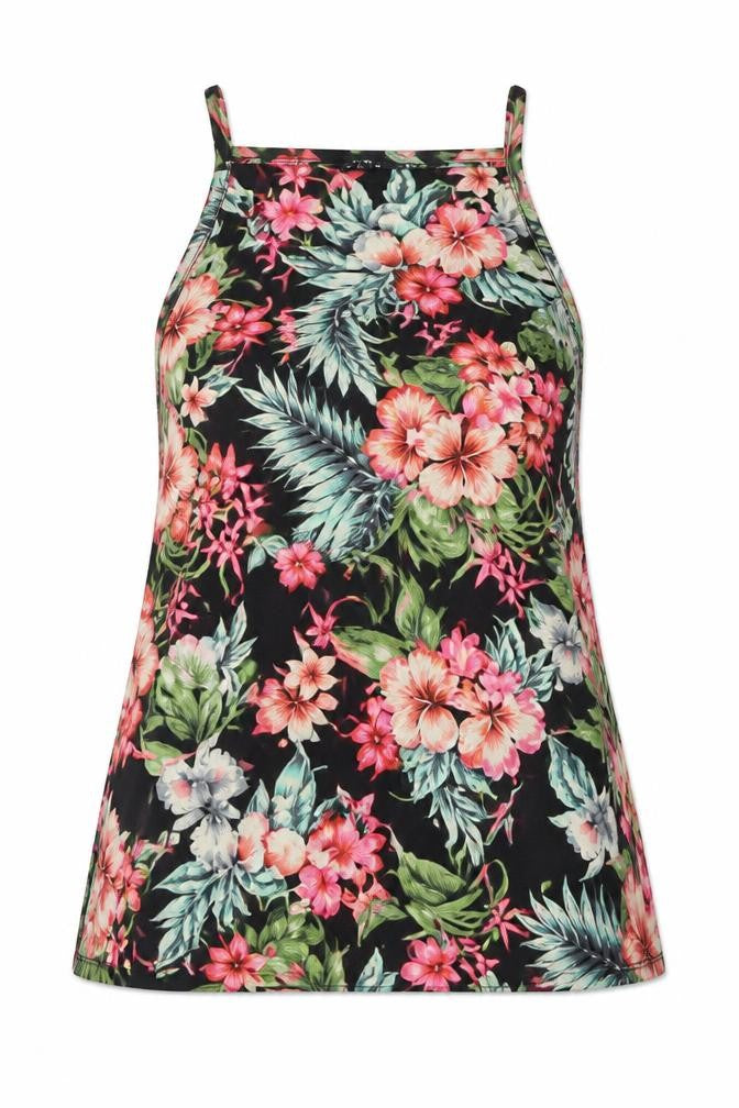 New Look Womens Multicoloured Floral Polyester Basic Tank Size 8 Round Neck