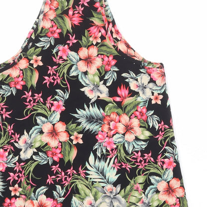 New Look Womens Multicoloured Floral Polyester Basic Tank Size 8 Round Neck