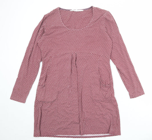 Brantree Womens Pink Polka Dot Bamboo A-Line Size L Round Neck Pullover