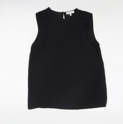 Warehouse Womens Black Polyester Basic Tank Size 10 Round Neck