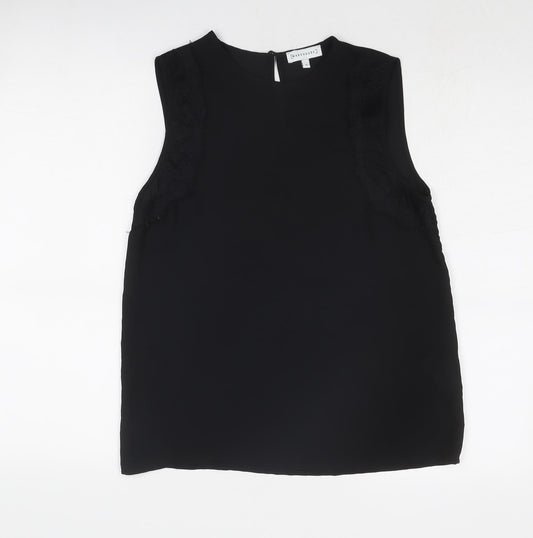 Warehouse Womens Black Polyester Basic Tank Size 10 Round Neck