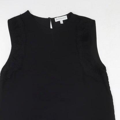 Warehouse Womens Black Polyester Basic Tank Size 10 Round Neck