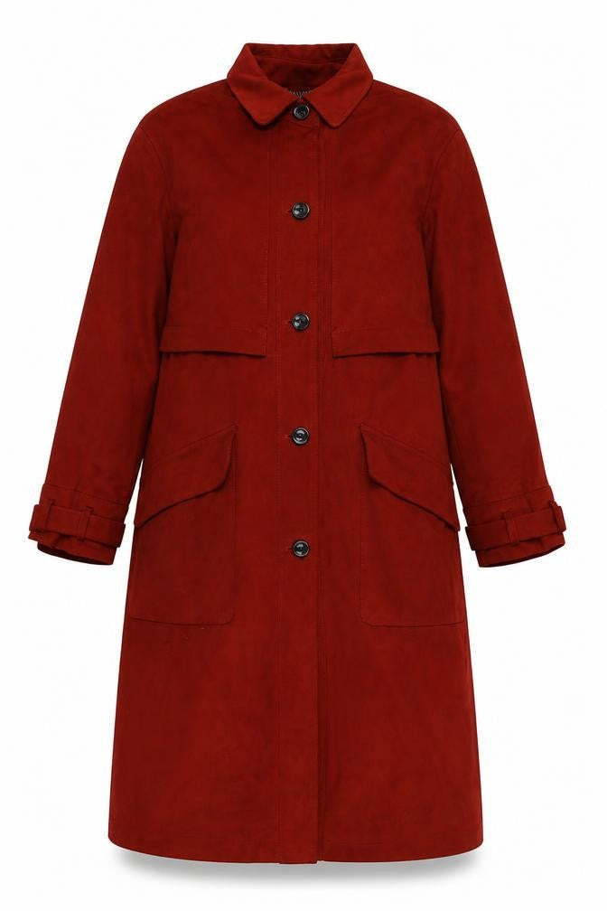 TRF Collection Womens Red Pea Coat Coat Size S Button