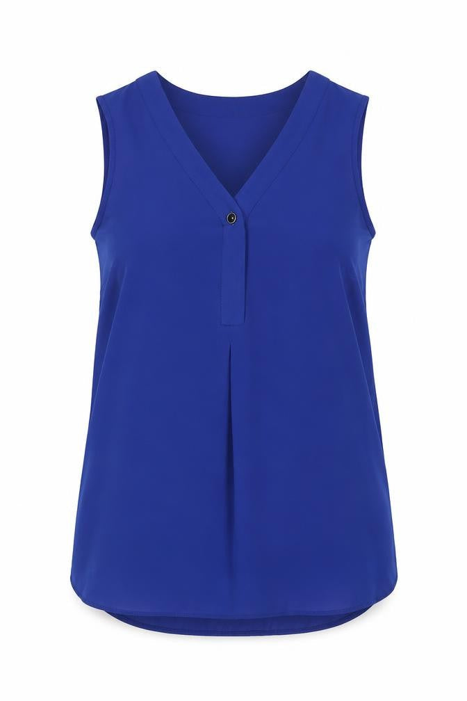 Dorothy Perkins Womens Blue Polyester Basic Tank Size 8 V-Neck