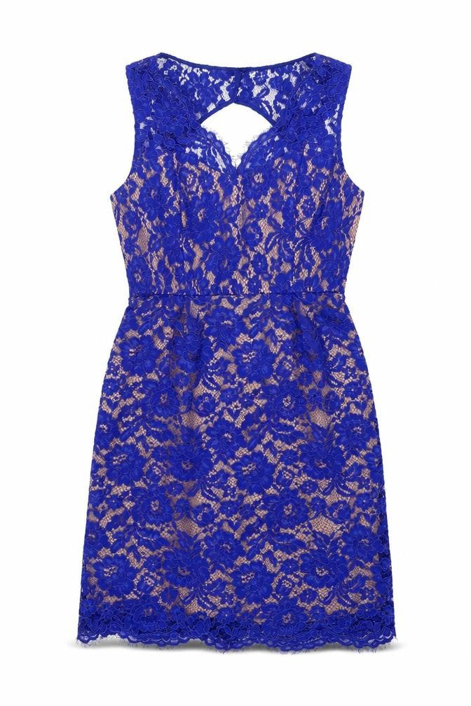 Oasis Womens Blue Polyamide Shift Size 14 V-Neck Zip