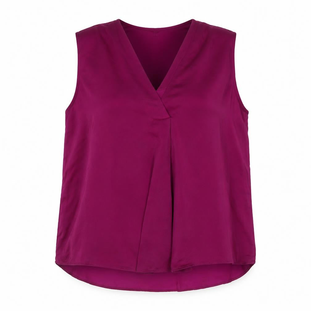 Marks & Spencer Womens Purple Polyester Basic Tank Size 20 V-Neck