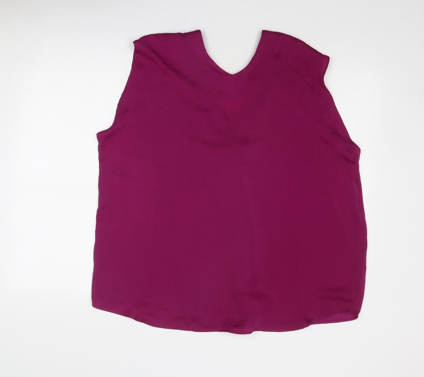 Marks and Spencer Womens Purple Polyester Basic Tank Size 20 V-Neck