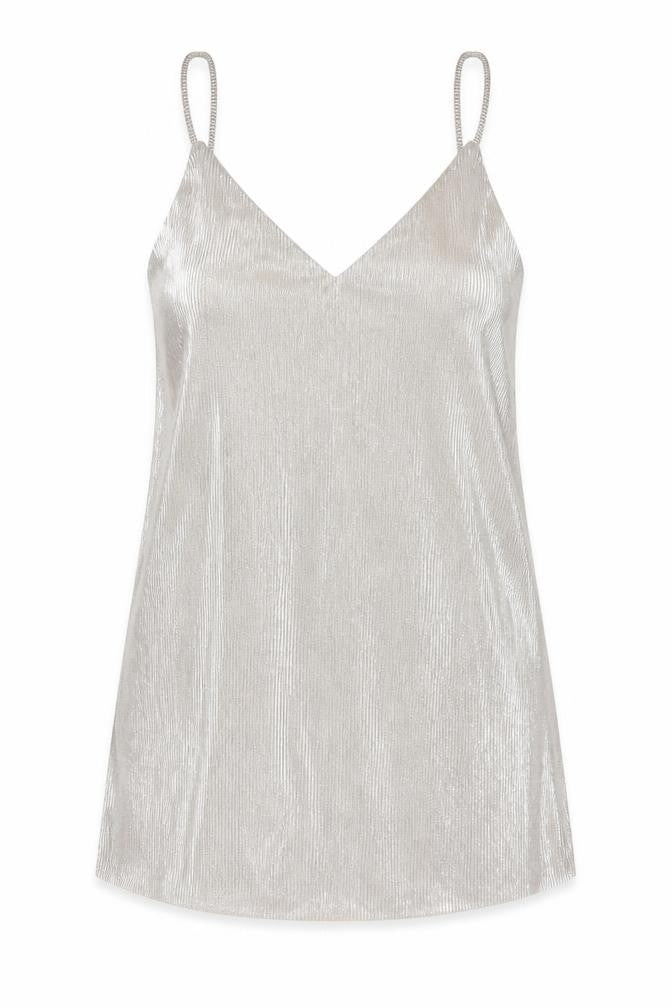 Divided by H&M Womens Silver Polyester Mini Size M V-Neck Pullover - Metallic