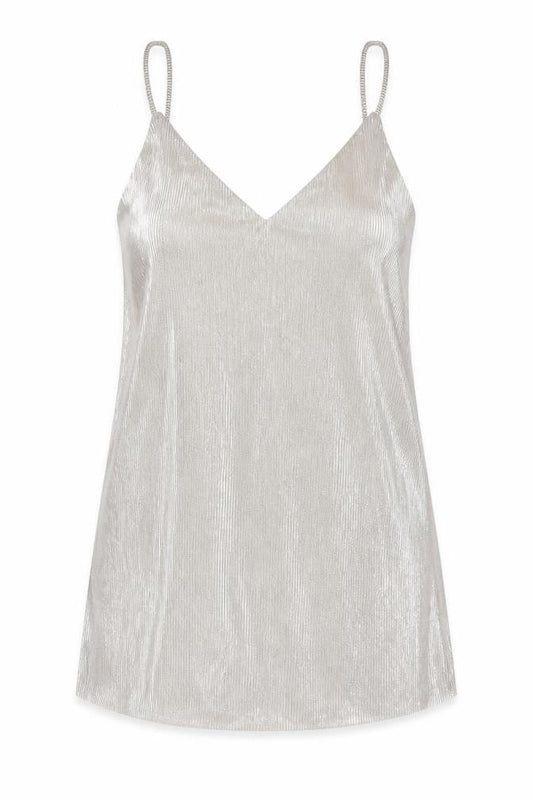 Divided by H&M Womens Silver Polyester Mini Size M V-Neck Pullover - Metallic
