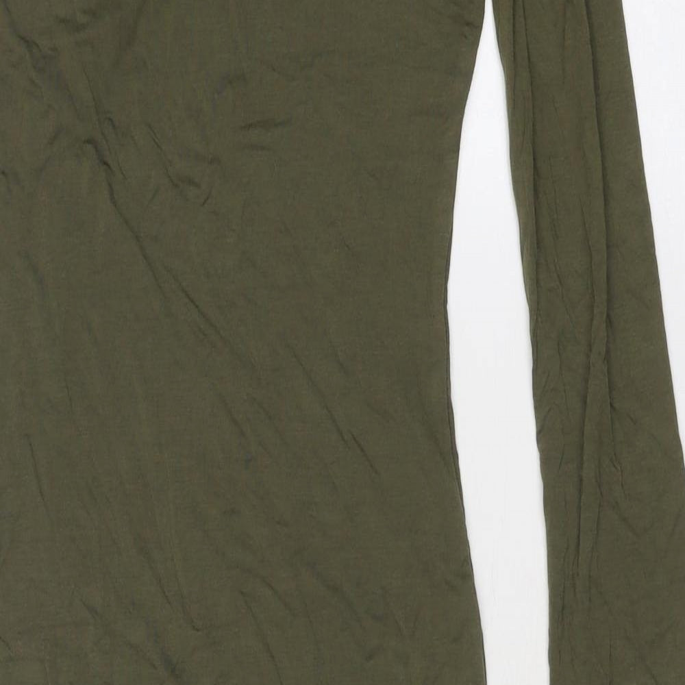 Bear Dance Womens Green Viscose Bodycon Size S One Shoulder Pullover