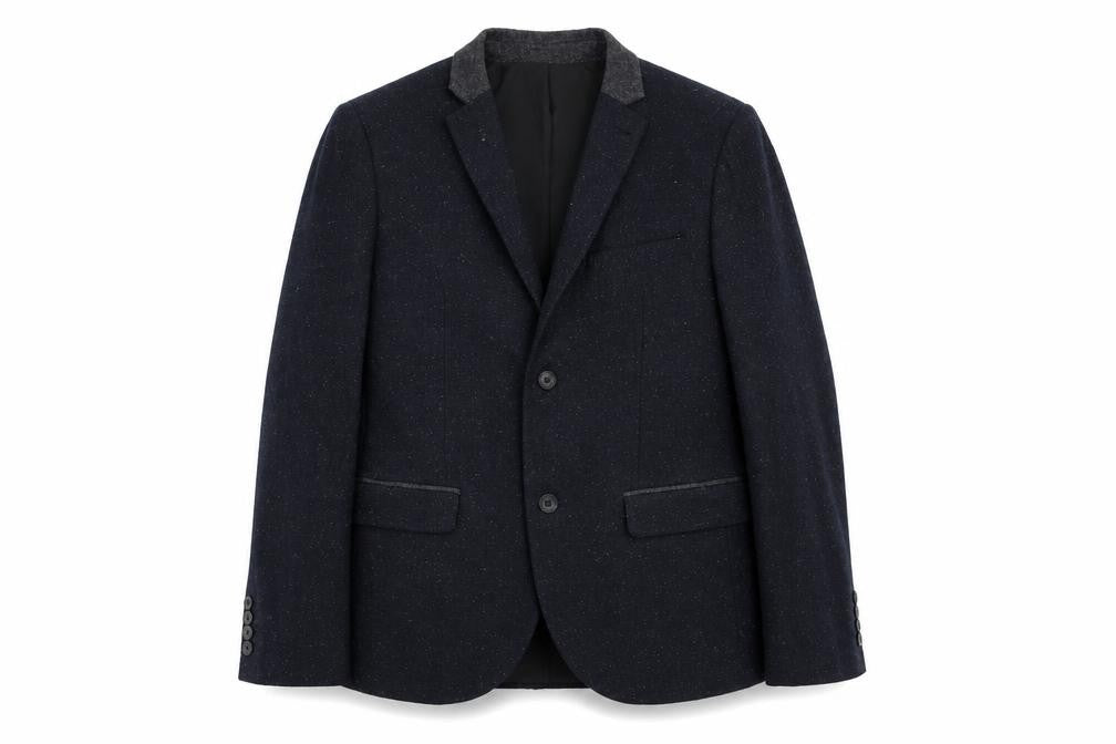 Topman Mens Blue Acrylic Jacket Suit Jacket Size 40 Regular