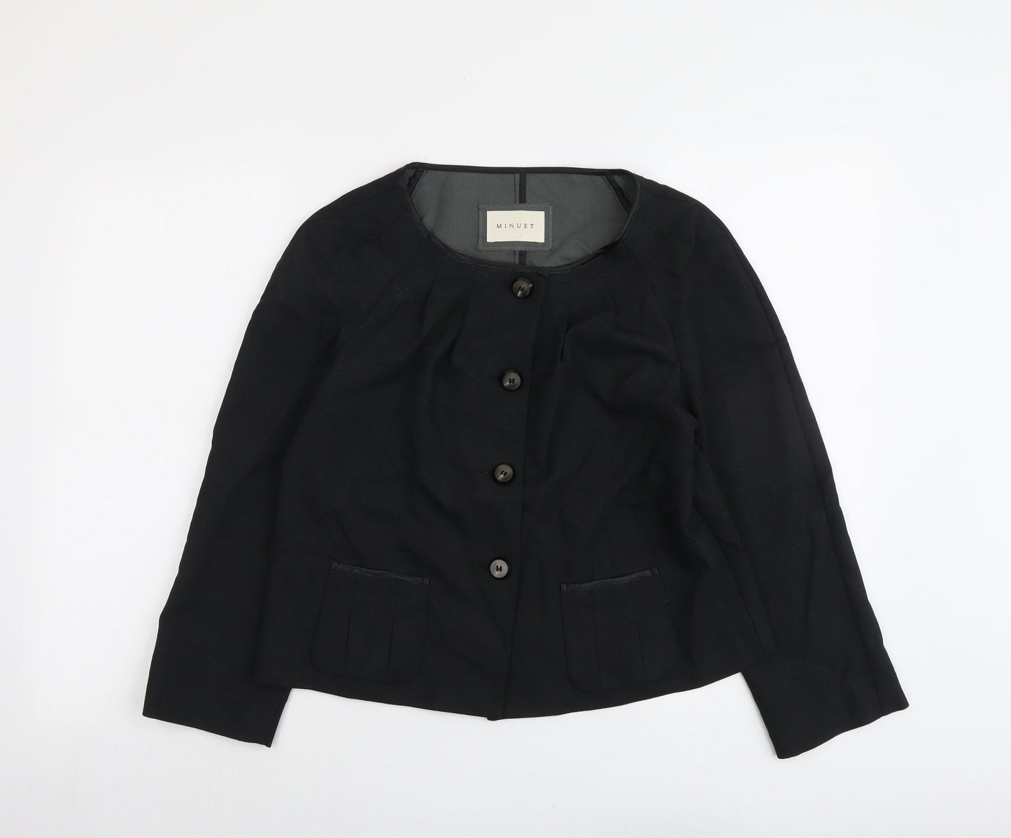 Minuet Womens Grey Jacket Size 10 Button
