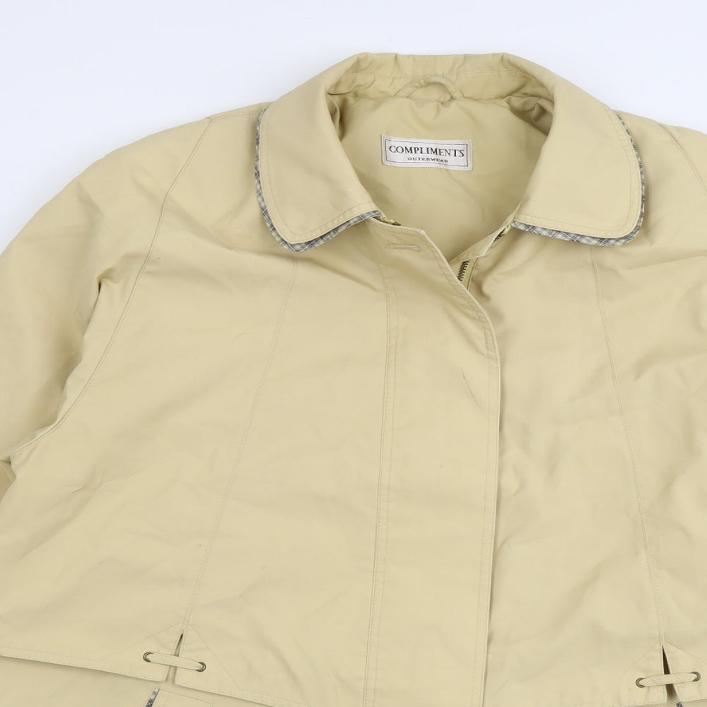 Compliments Womens Beige Jacket Size 16 Zip