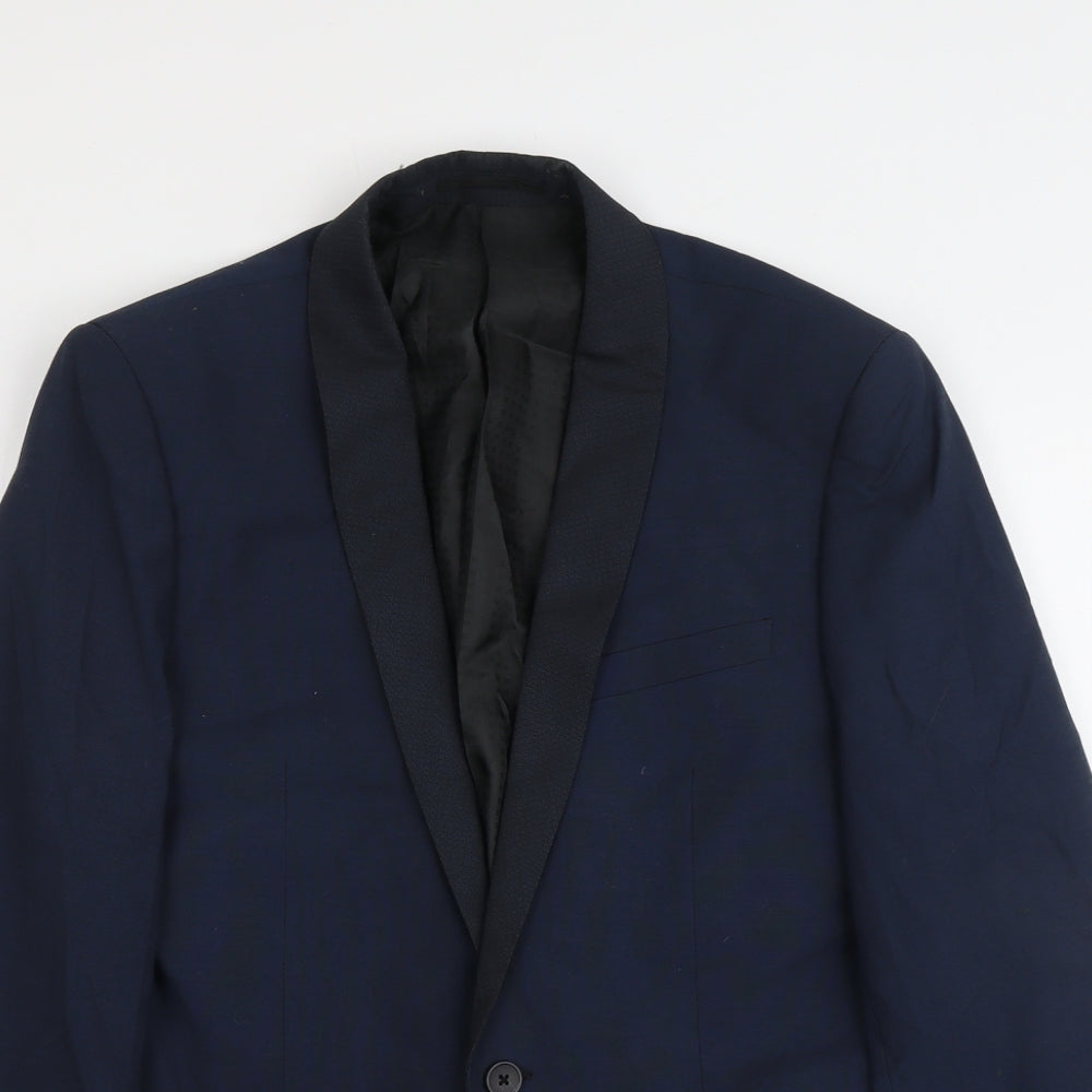 NEXT Mens Blue Polyester Jacket Suit Jacket Size 40 Regular