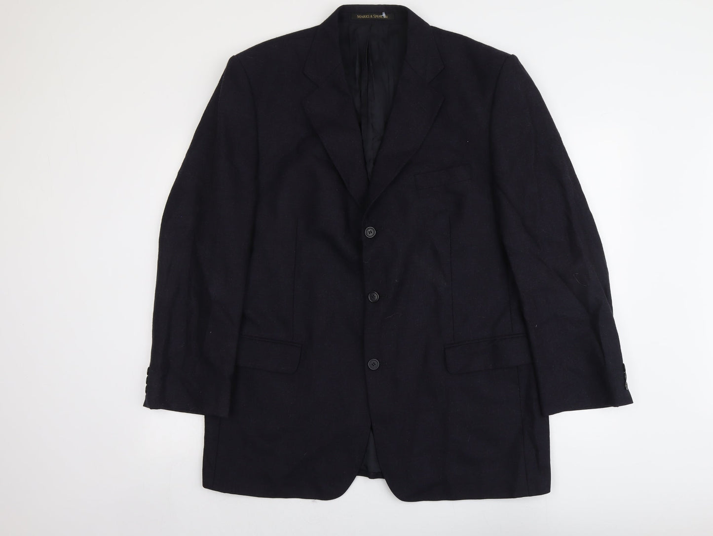Marks and Spencer Mens Blue Wool Jacket Suit Jacket Size 44 Regular