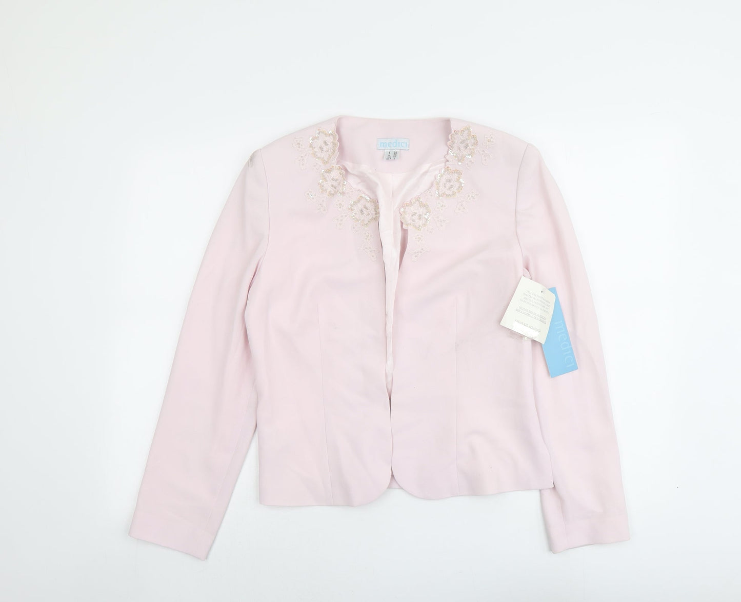 Medici Womens Pink Jacket Blazer Size 10 Hook & Eye