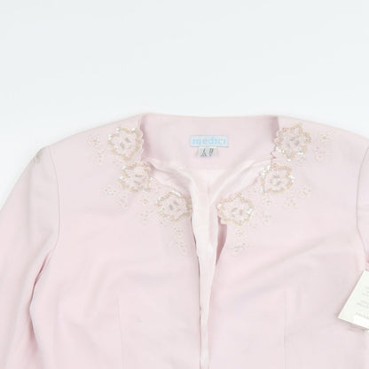 Medici Womens Pink Jacket Blazer Size 10 Hook & Eye