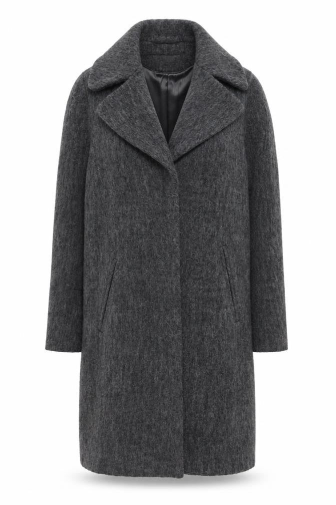 VILA Womens Grey Overcoat Coat Size XS Button