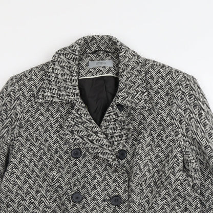 Marks & Spencer Womens Grey Geometric Jacket Blazer Size 16 Button