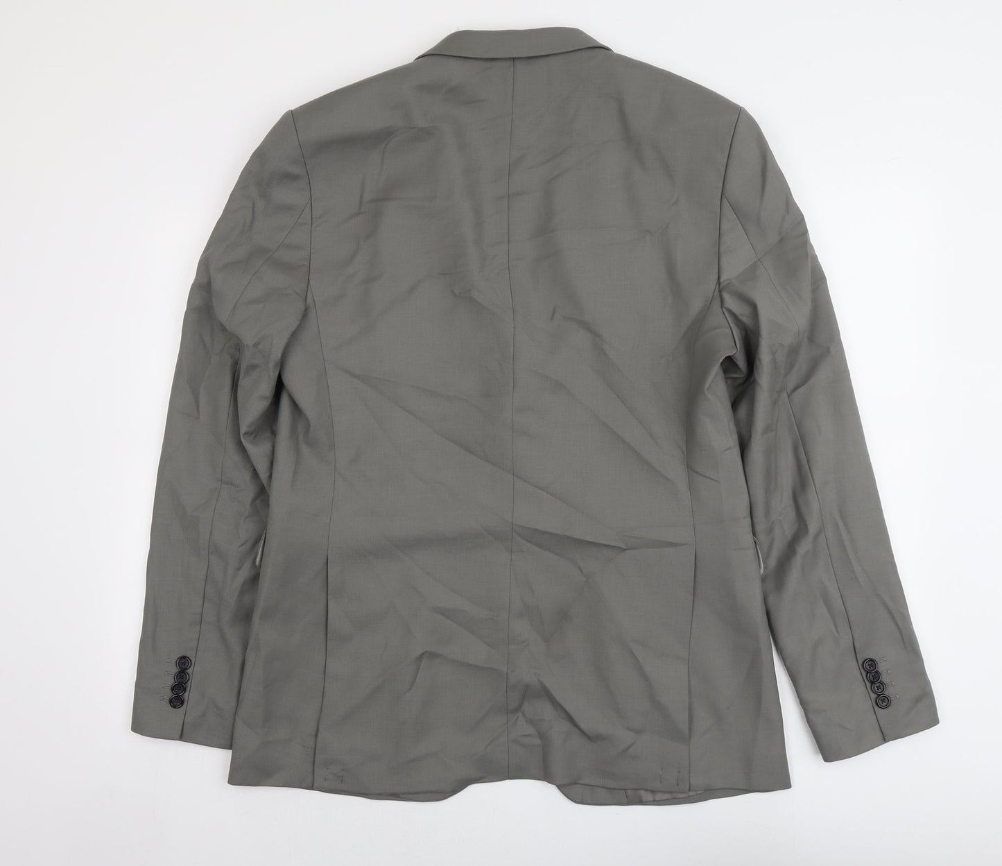 Zara Mens Grey Polyester Jacket Suit Jacket Size 42 Regular