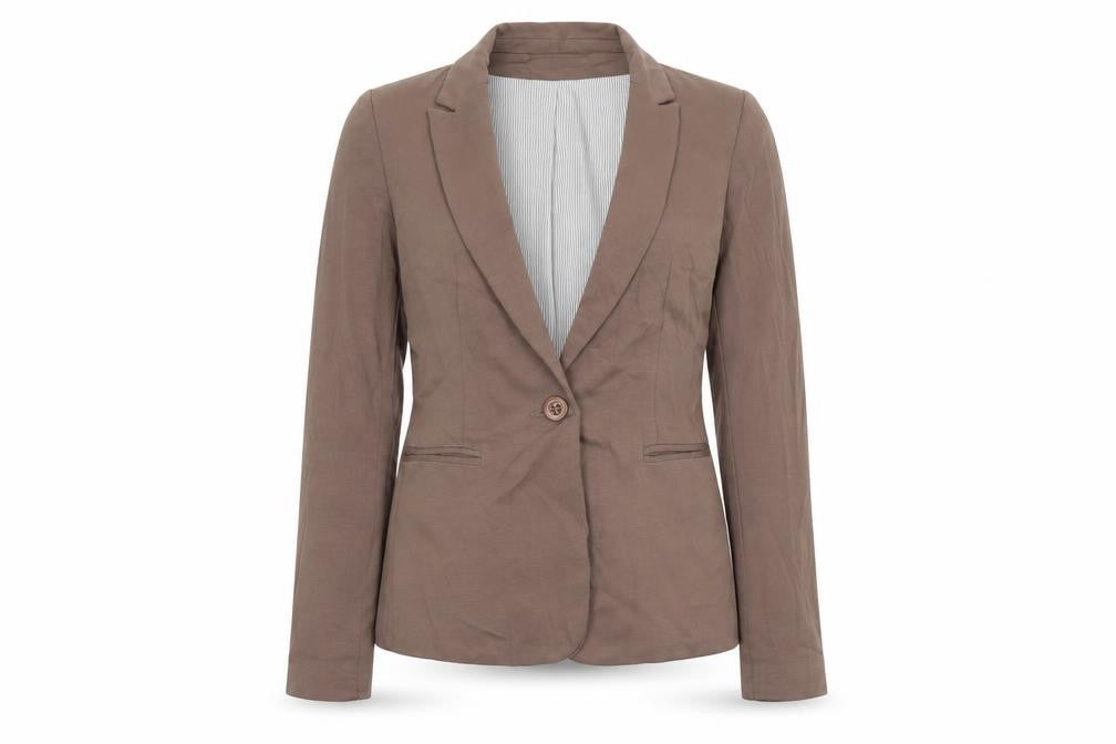 Select Womens Brown Polyester Jacket Blazer Size 6