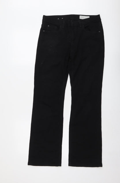 Additional front view of ESPRIT women’s black cotton straight jeans, size UK 29, in, 32-inch leg regular button