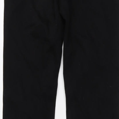 Brand and care label for ESPRIT women’s black cotton straight jeans, size UK 29, in, 32-inch leg regular button
