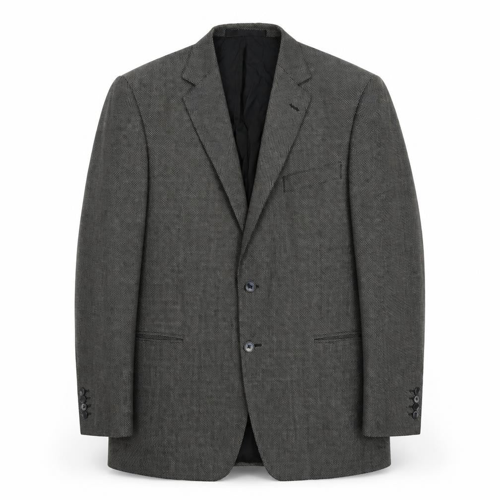 Marks & Spencer Mens Black Geometric Wool Jacket Suit Jacket Size 42 Regular