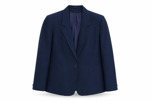 Classics Womens Blue Polyester Jacket Suit Jacket Size 16