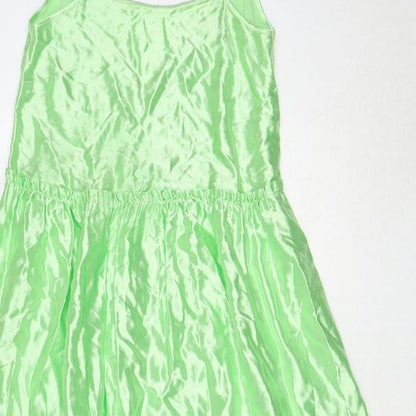 Extra AF Womens Green Viscose A-Line Size 10 Round Neck Pullover - Open Back