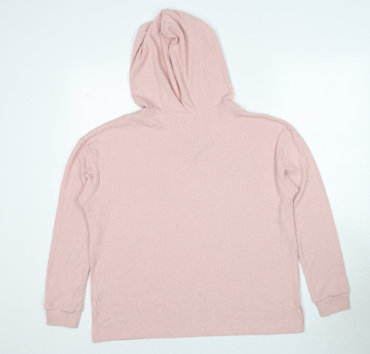 New Look Womens Pink Polyester Pullover Hoodie Size M Pullover